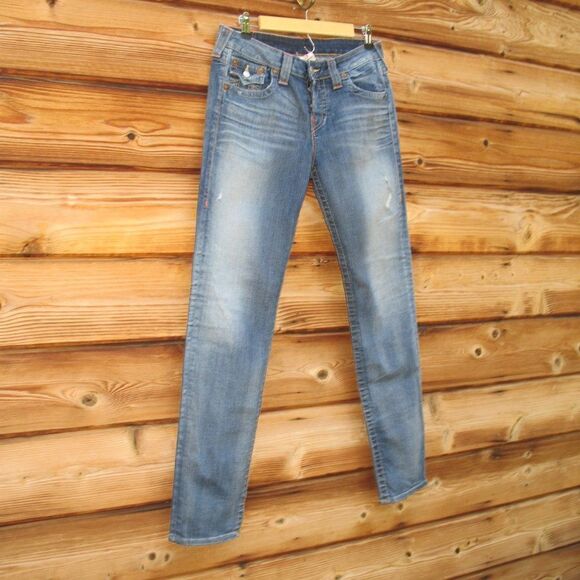 True Religion Blue Women's Cameron  Flap Boyfriend Jeans - Picture 4 of 13